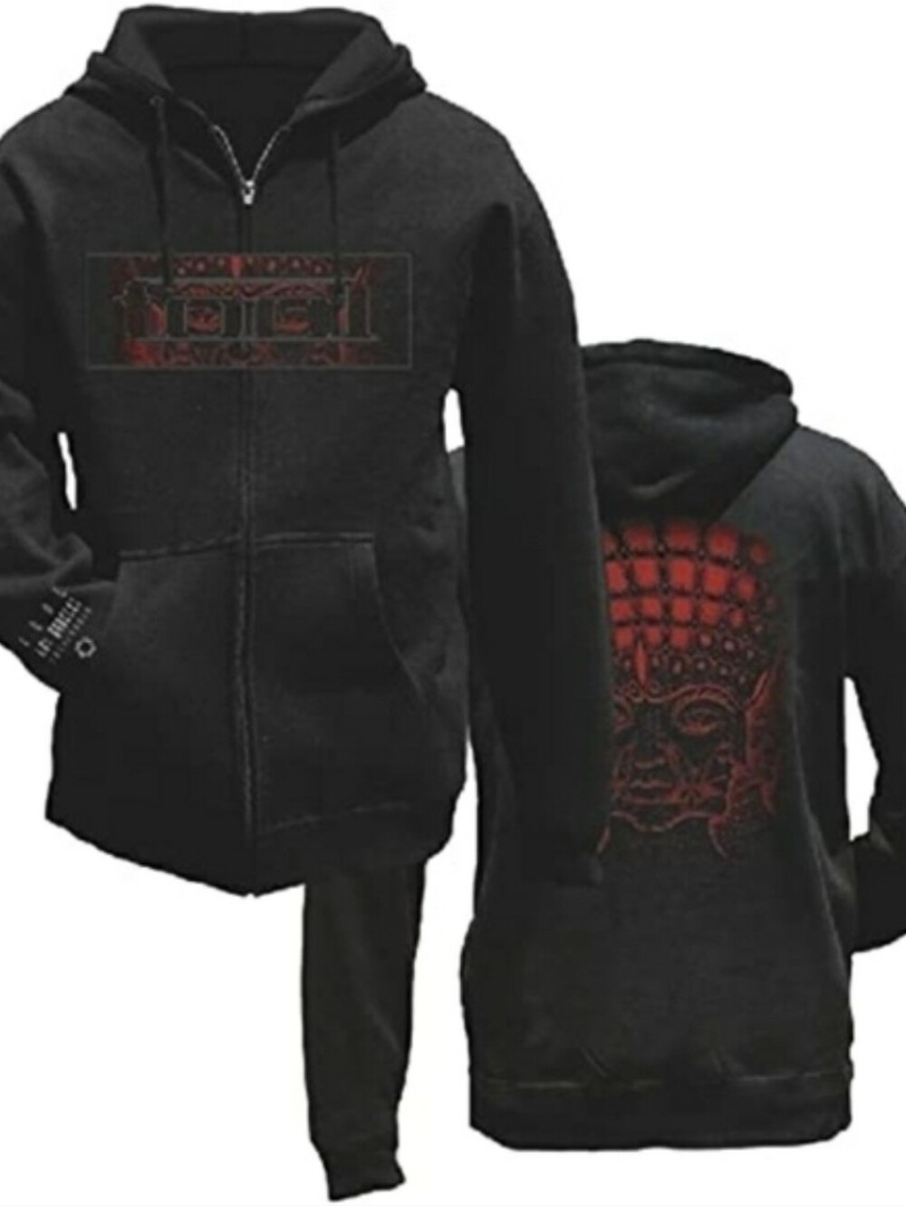 Tool Red Face XS Black Zip Up Hoodie